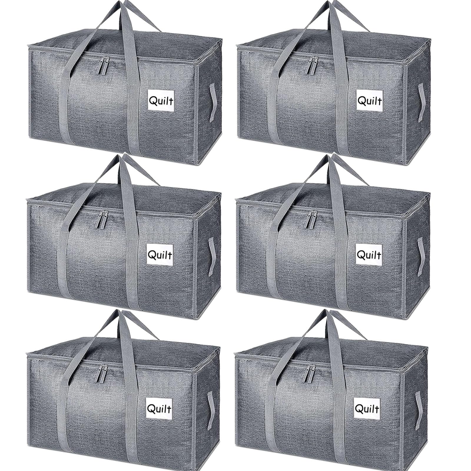 6 Pack Moving Bags and Storage Bags - 90L Heavy Duty Moving Boxes with Reinforced Bottom & Wrap-Around Handles, Tear-Resistant Reusable Storage Bins for Home, College Dorm Clothes Bedding Duvet Toys