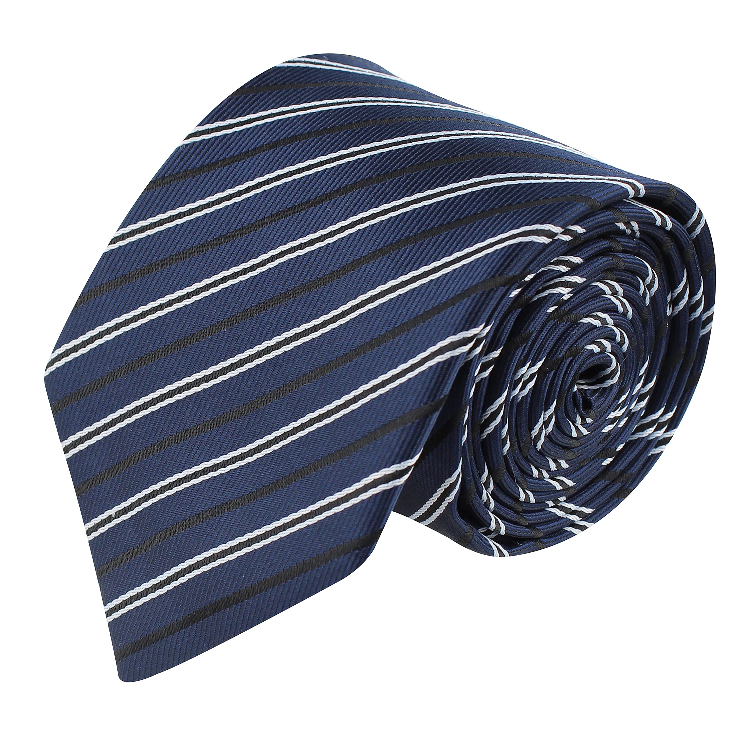 Kavove The Striped Treat Blue Necktie For Men-image-32