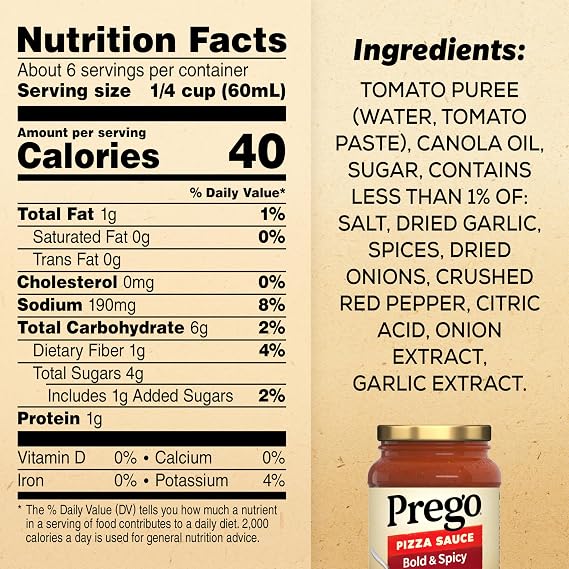 Prego Bold and Spicy Pizza Sauce, 14 oz Jar