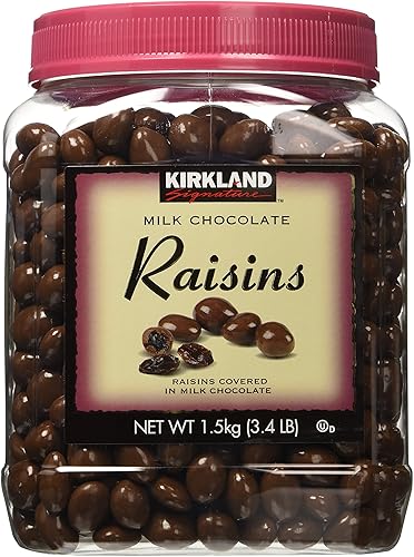 Kirkland Signature Chocolate con leche pasas 54 onzas x 2 paquete de 2