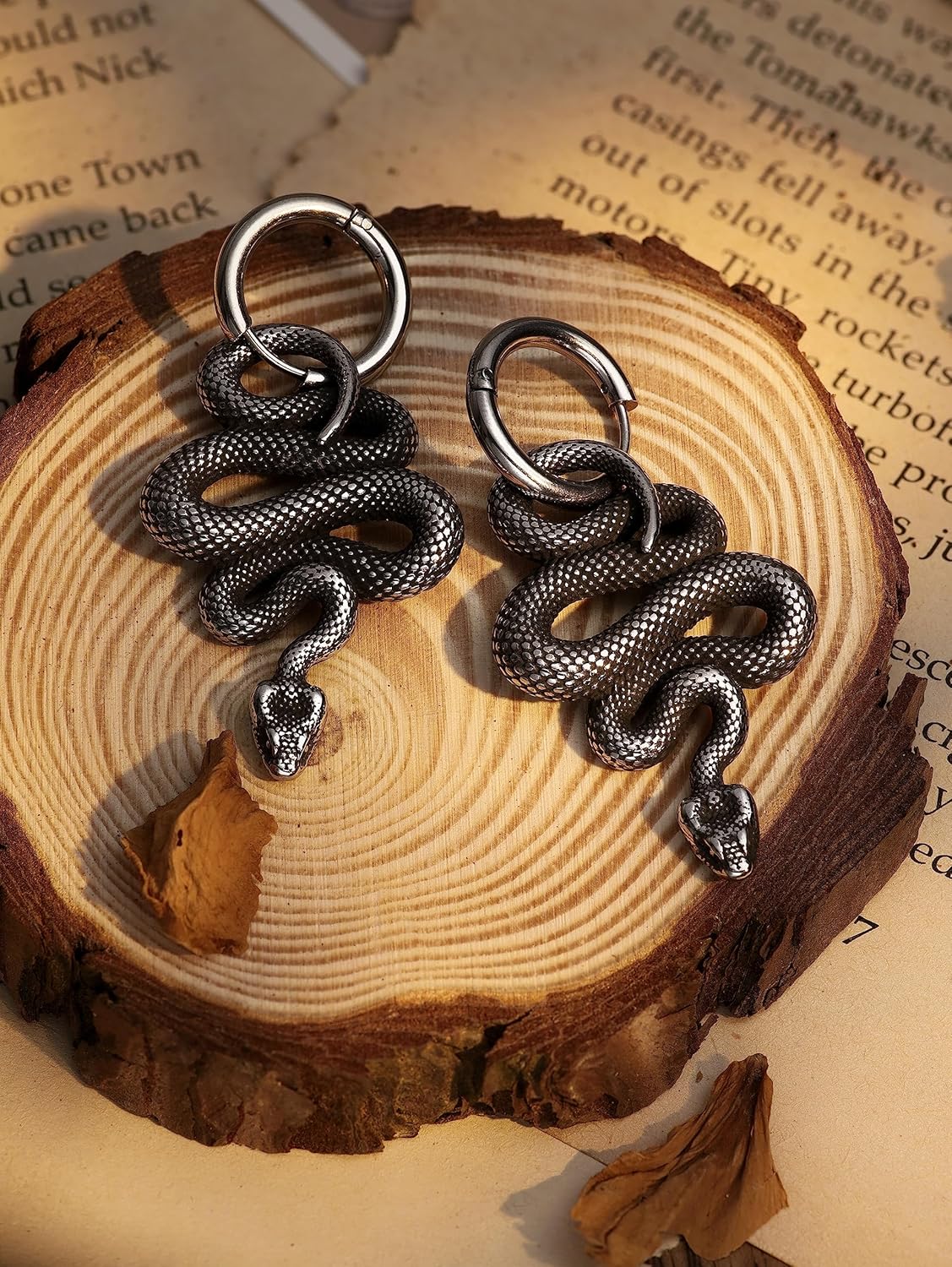 Sacina Gothic Punk Snake Earrings Dangle, Goth Emo Punk Grunge Earrings, Costume Goth Jewelry, Christmas Jewelry Gift for Women - Image 6