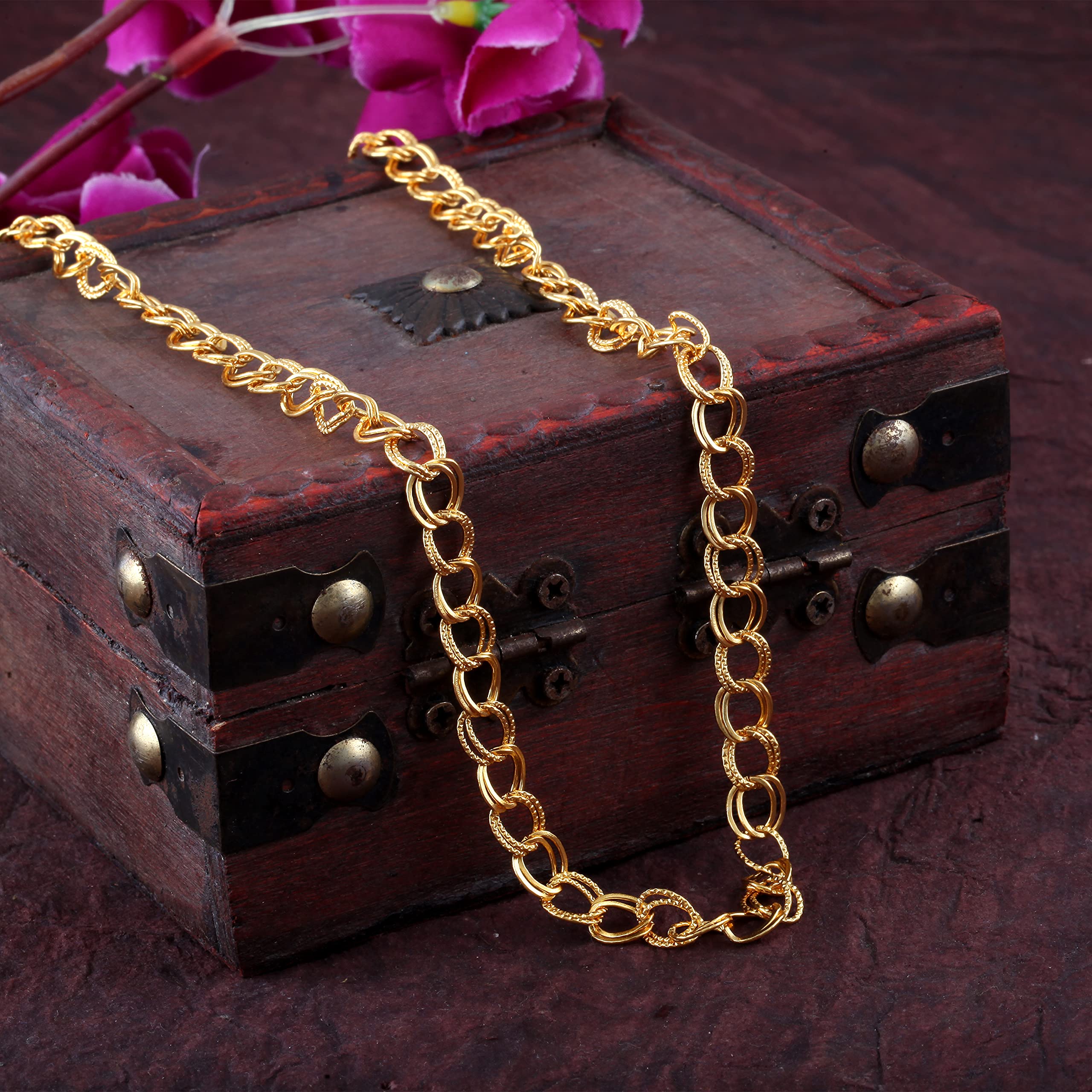 Golden Necklace Hip Hop Silver Thick Big Broad Sachin Chains Micro Plated