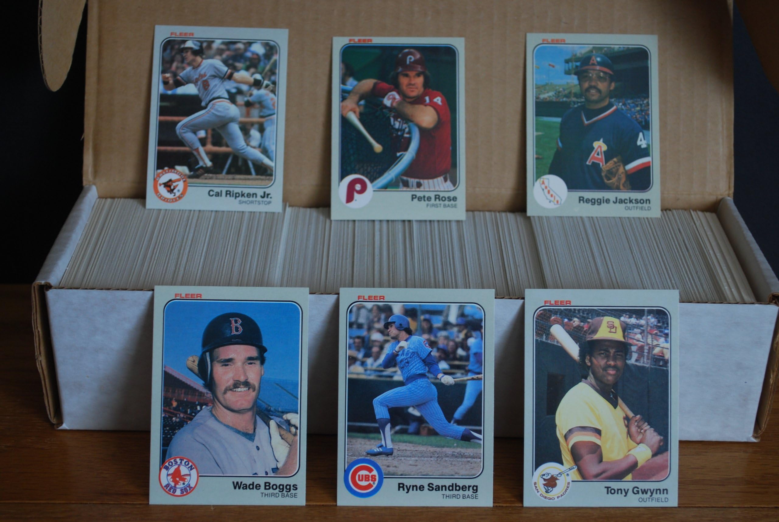 1983 Fleer Complete Baseball Set (660 Cards) (Ryne Sandberg Rookie) (Wade Boggs Rooke) (Tony Gwynn Rookie) (Cal Ripken Jr.) (Pete Rose) (Mike Schmidt) (Carl Yastrzemski) (George Brett) (Robin Yount) (Dave Parker) (Steve Garvey) (Andre Dawson)