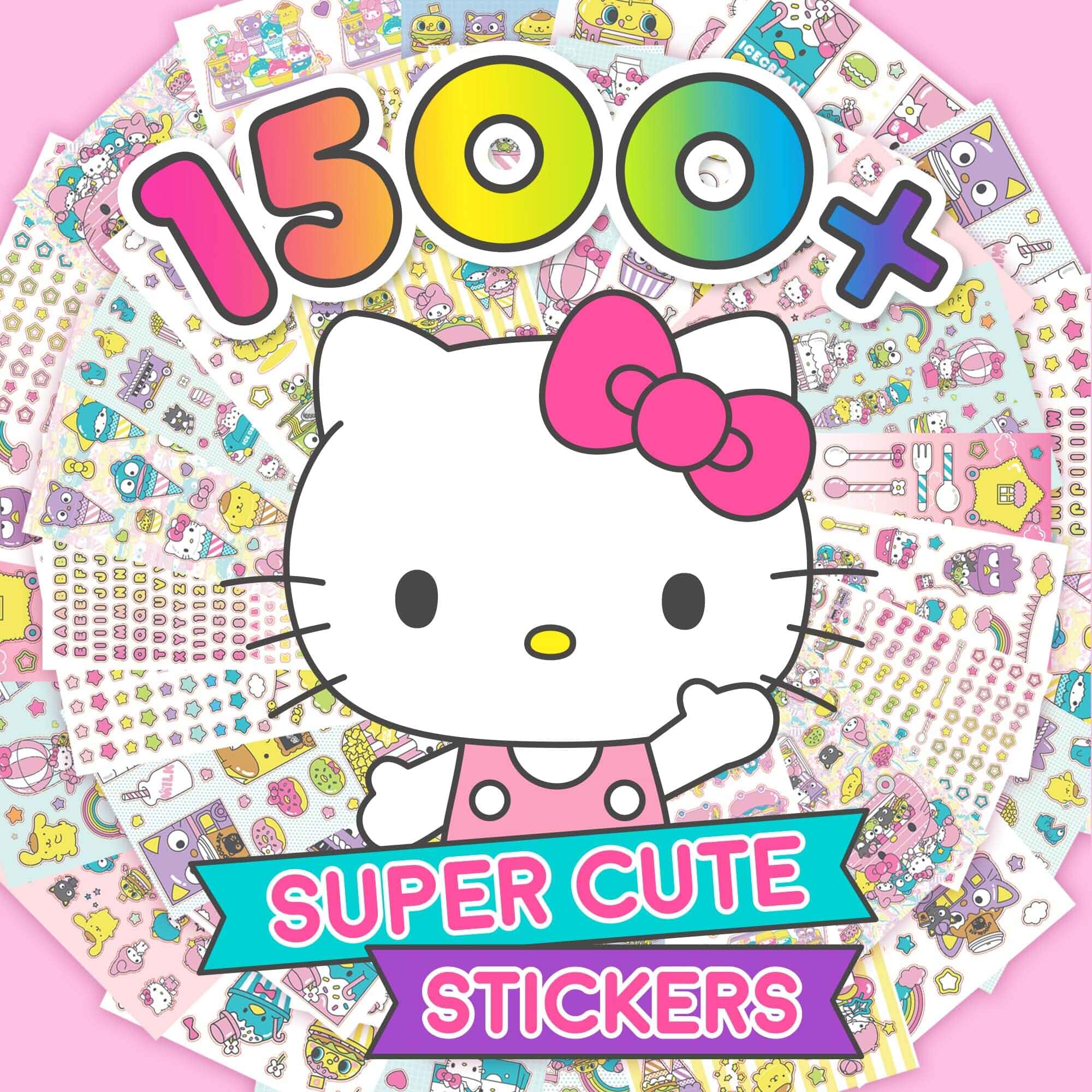 Horizon Group USASticker Book, Hello Kitty and Friends, 1500+ Stickers Large and Small Paper Stickers, Kids Stickers for Notebooks, Journals, Scrapbooking, Crafts and Party Favors