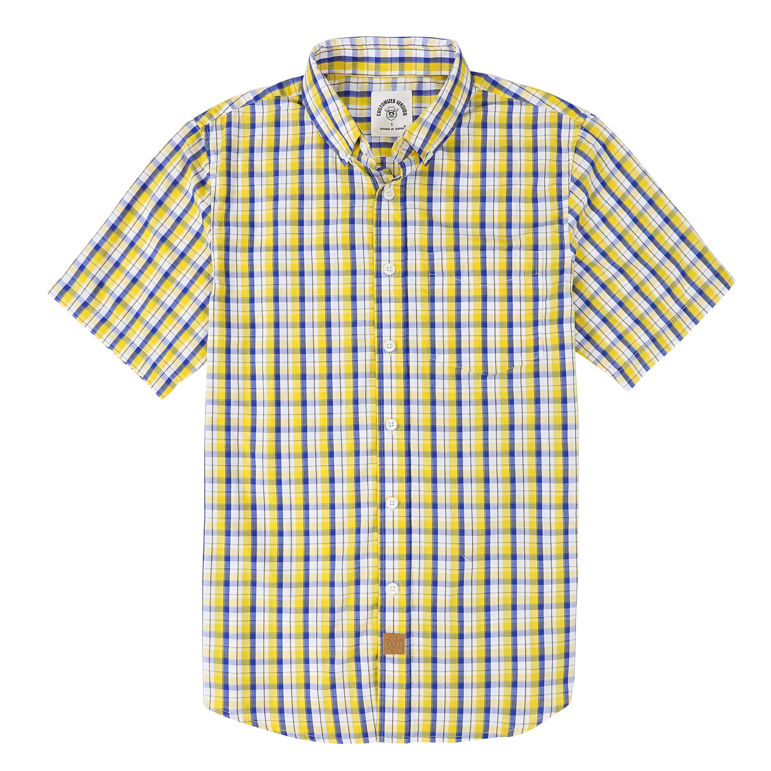 Dubinik® Mens Short Sleeve Button Down Shirts Soft Breathable Summer Vintage Regular Fit Lightweight Men's Casual Shirt