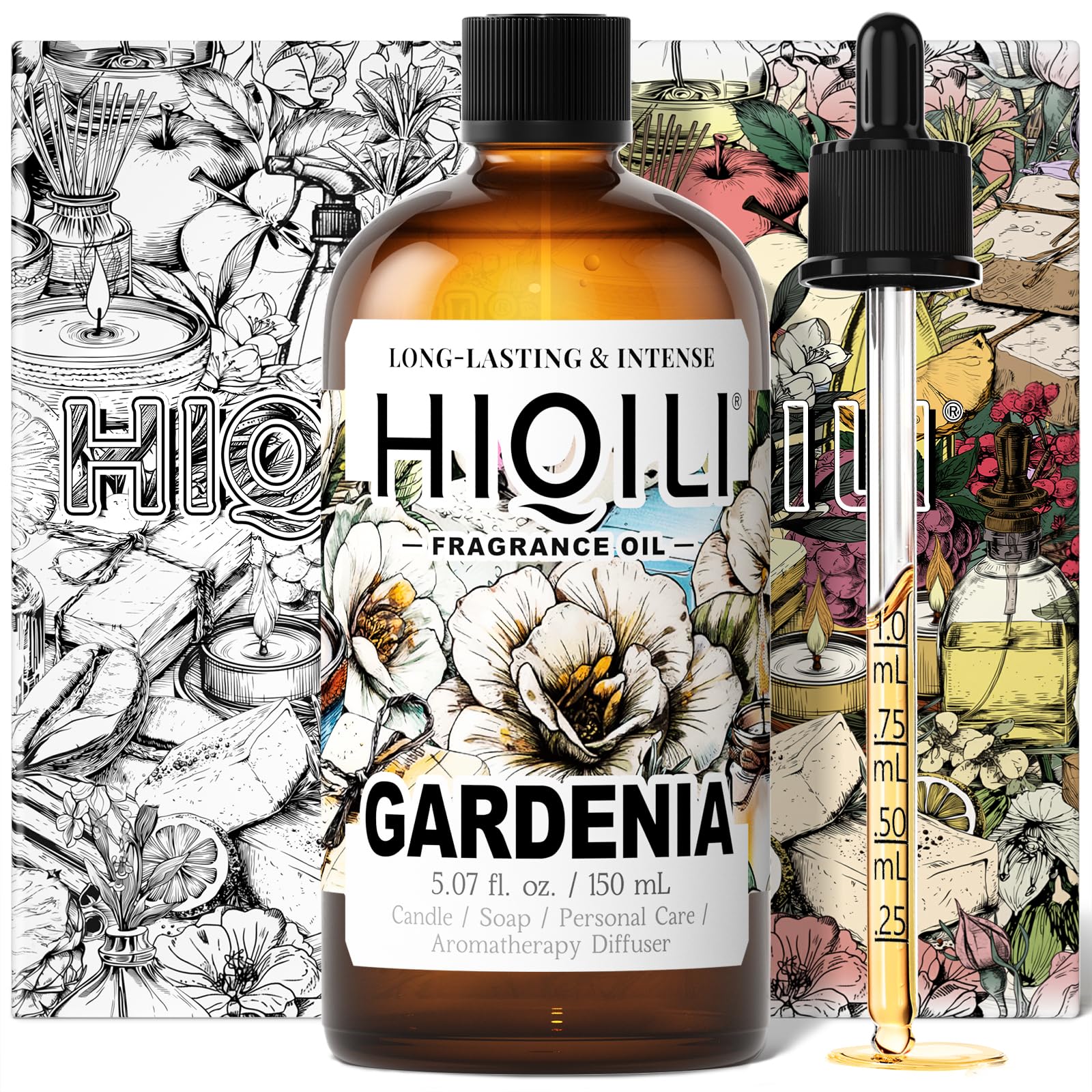 HIQILI Gardenia Fragrance Oil, DIY Women Perfume &amp; Body Spray - 5.07 Fl Oz
