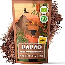 NaturaleBio Organic Cocoa Powder, 400 g, Organic Cacao Powder, Natural and Pure from Raw Cocoa Beans, Unsweetened, Magnesium and Phosphorus Source, Tested for Heavy Metals