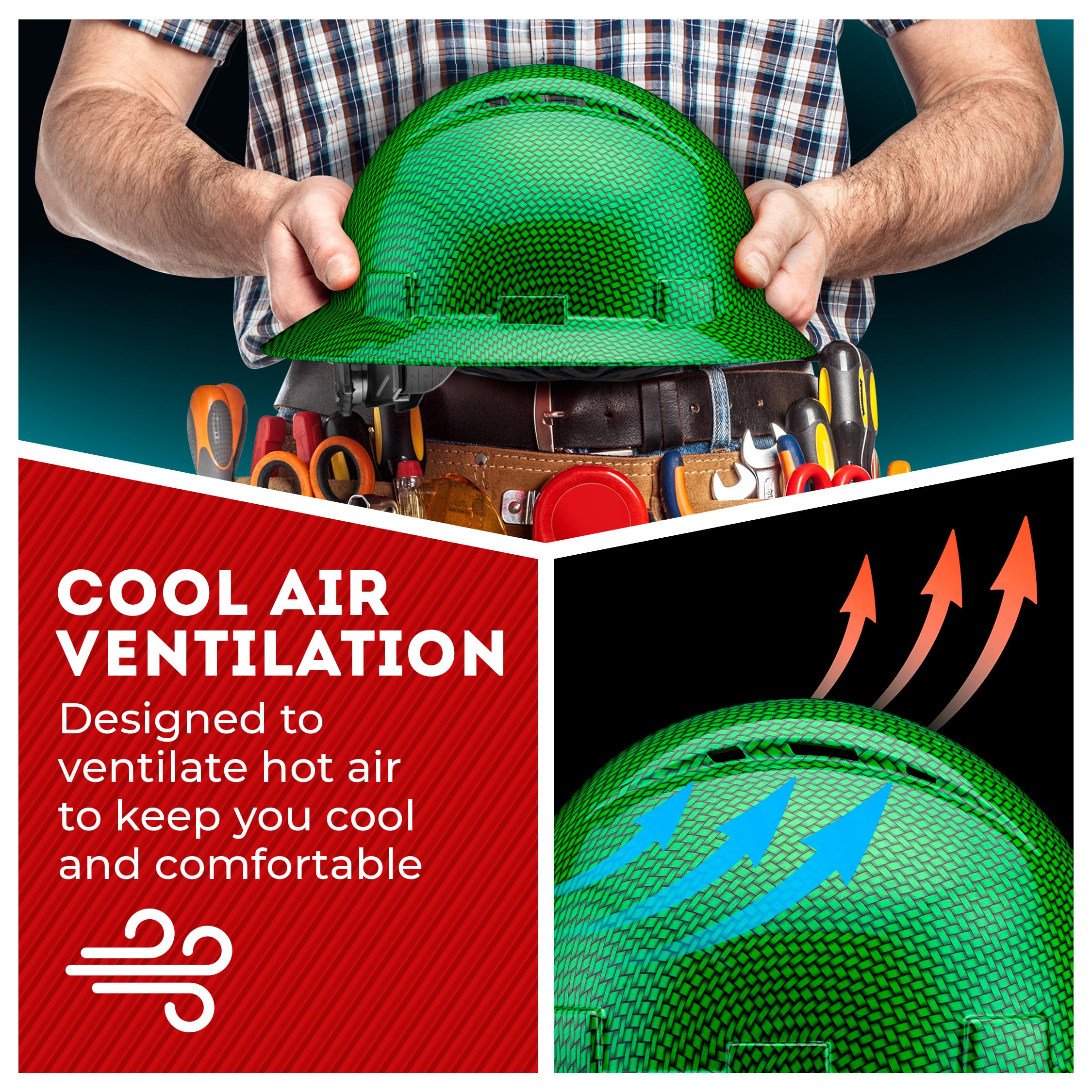 Cascos De Construccion Casque de sécurité à Large Bord ventilé rembourré OSHA Type 1 Classe C Approuvé pour Homme 6 Points à cliquet Suspension Cascos De Construccion