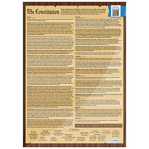 Conjunto de 3 pôsteres de documentos fundadores: Constituição dos EUA, Declaração de Direitos, Decla