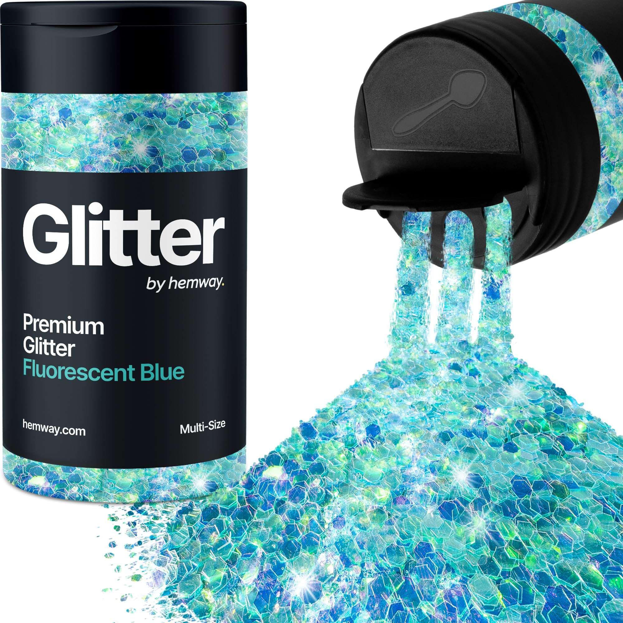 Hemway Fluorescent Blue Glitter Shaker