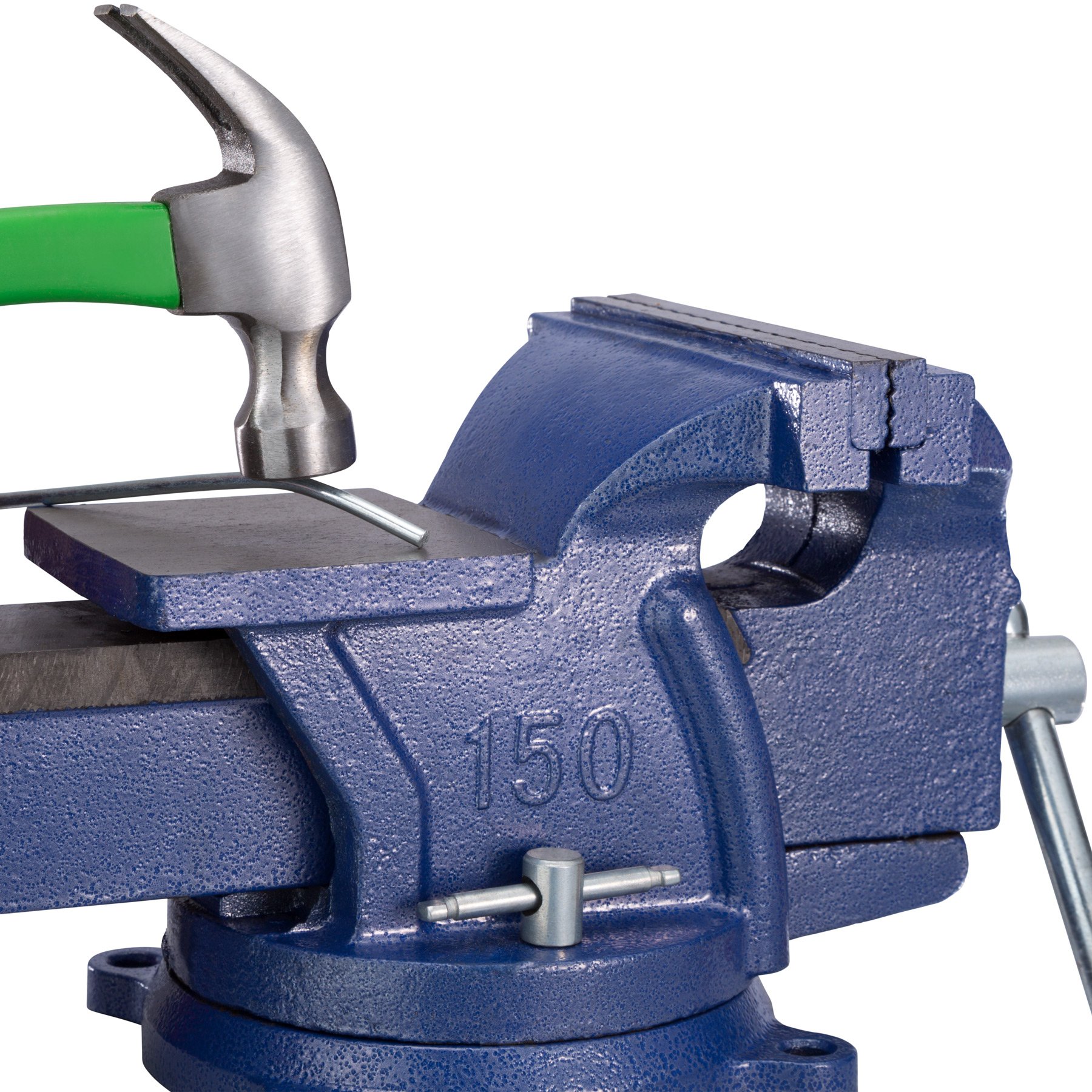 tectake® tornillo de banco, hierro fundido con yunque, base giratoria 360°, ideal para banco de trabajo, herramientas de taller, torno de banco, herramienta yunque herrero - 33 x 15 x 17 cm