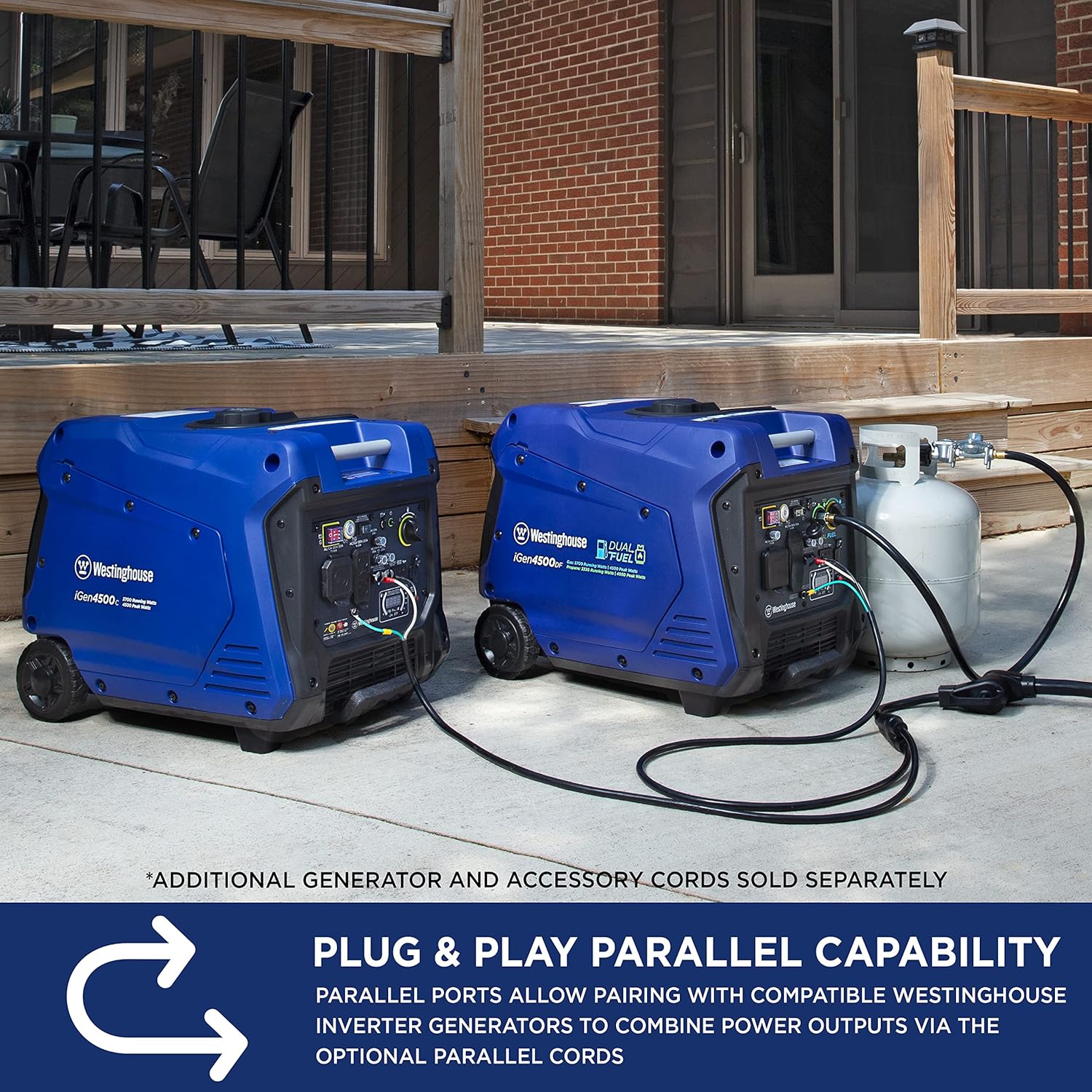 Westinghouse Outdoor Power Equipment 4500 Peak Watt Super Quiet Portable Inverter Generator, Remote Electric Start with Auto Choke, RV Ready 30A Outlet, Gas Powered, CO Sensor, Parallel Capable : Patio, Lawn & Garden