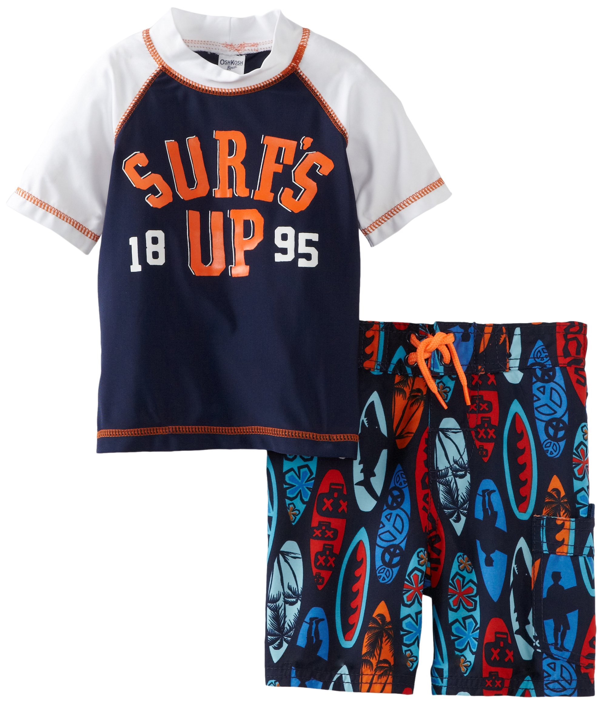 Osh Kosh Little Boys' Rashguard Swimwear Set