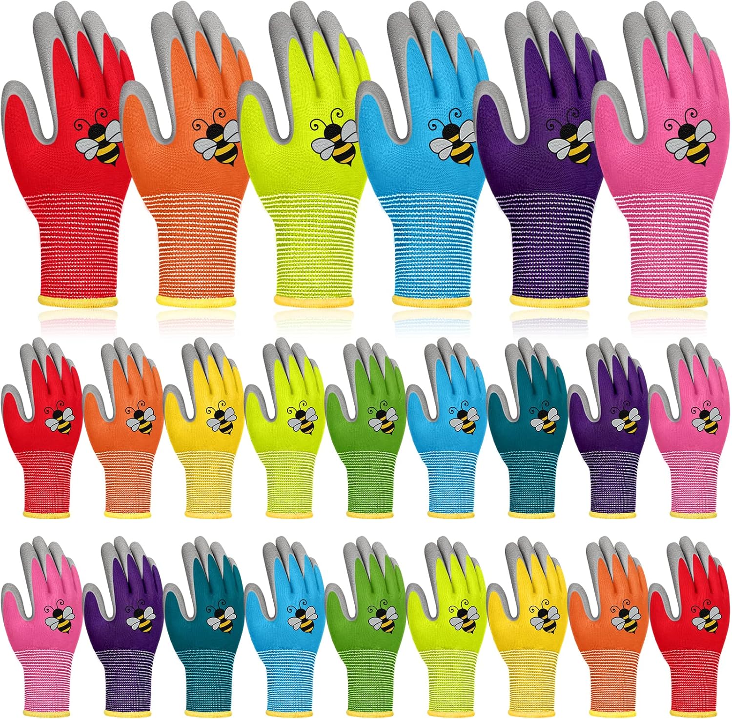 36 Pairs Kids Garden Gloves Children Work Gloves Non Slip