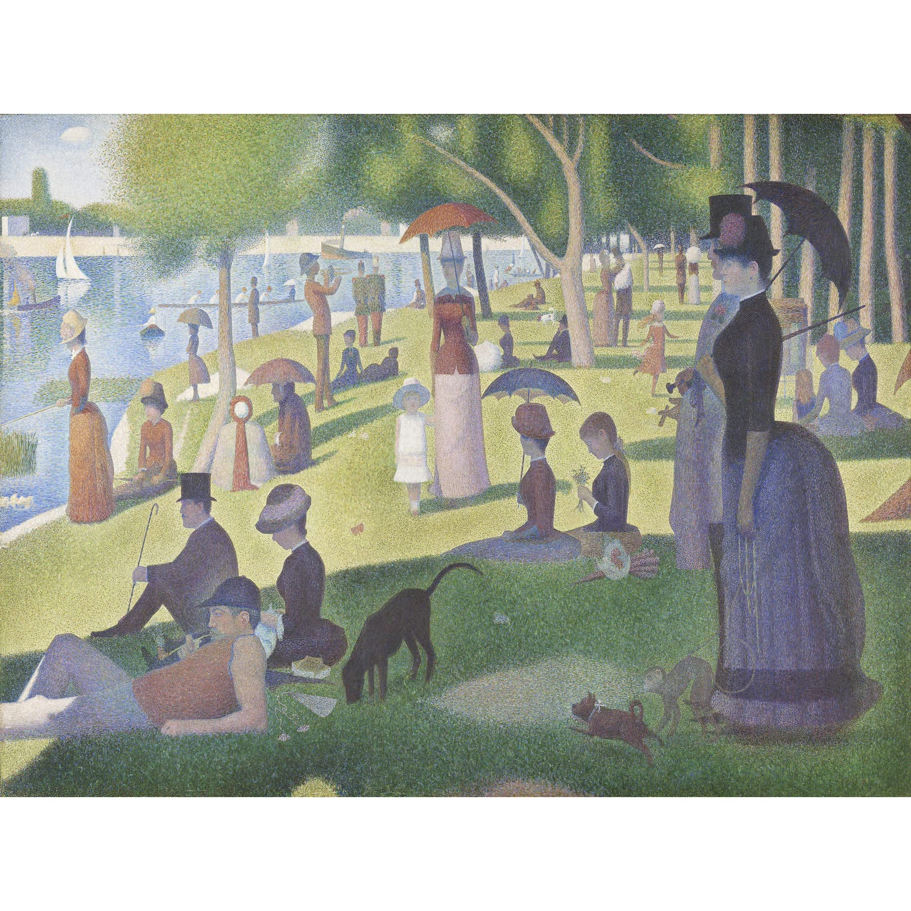 Seurat Sunday Afternoon La Grande Jatte Painting Large Wall Art Print Canvas Premium Mural