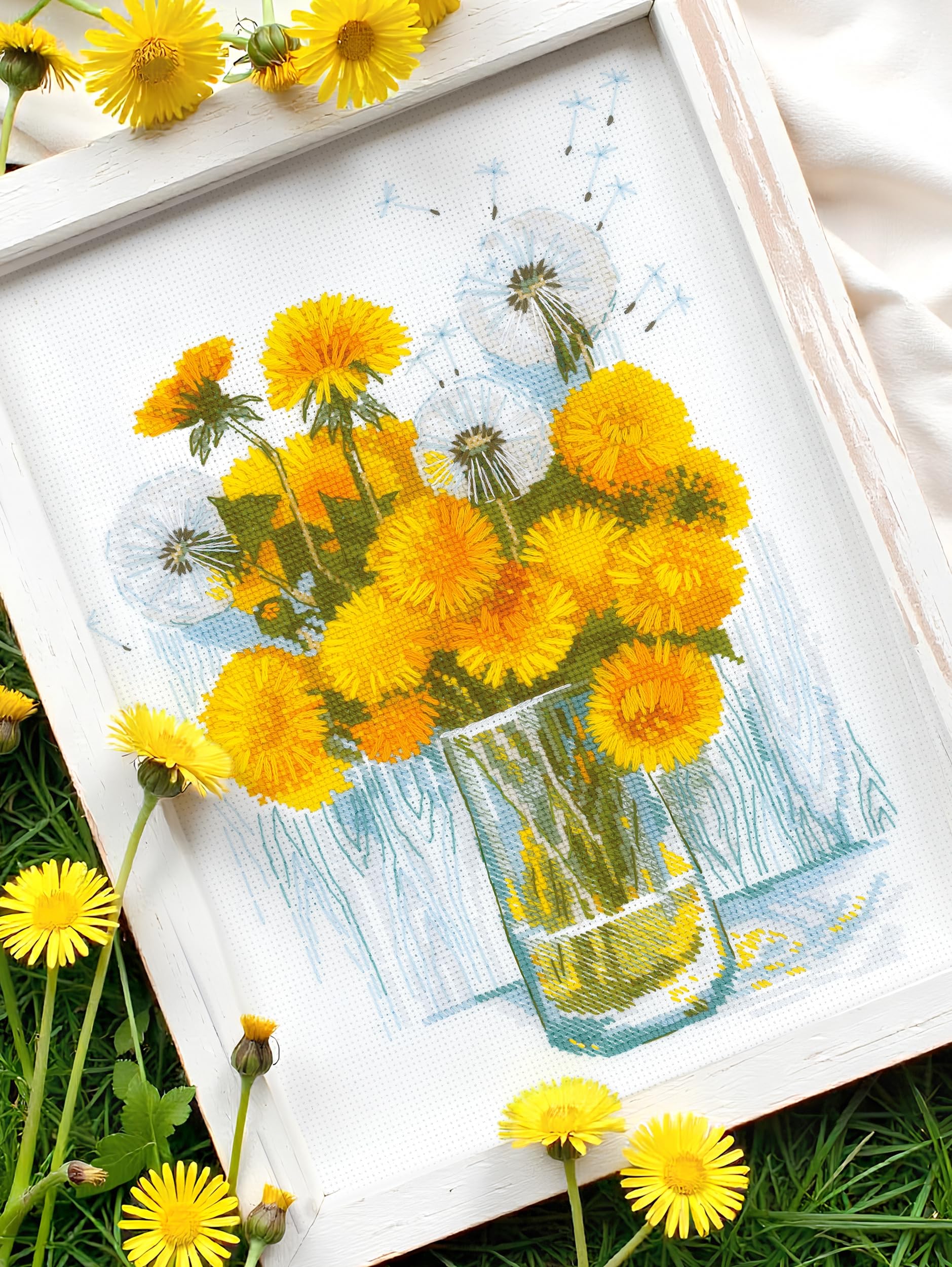 RIOLIS - Soffioni al sole 2229, Punto croce 24x30, Punto croce kit da ricamare, Disegni da ricamare, Embroidery kit, Kit ricamo punto croce