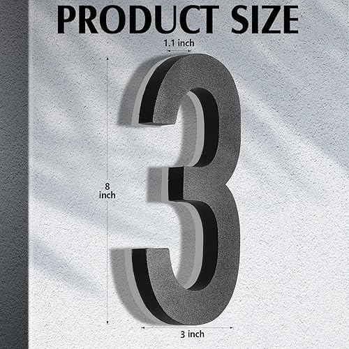 Vista 60 de ROCEEI Número de casa LED retroiluminado de 8 pulgadas 0-9 para direcciones grandes exteriores, número iluminado, impermeable, acero inoxidable