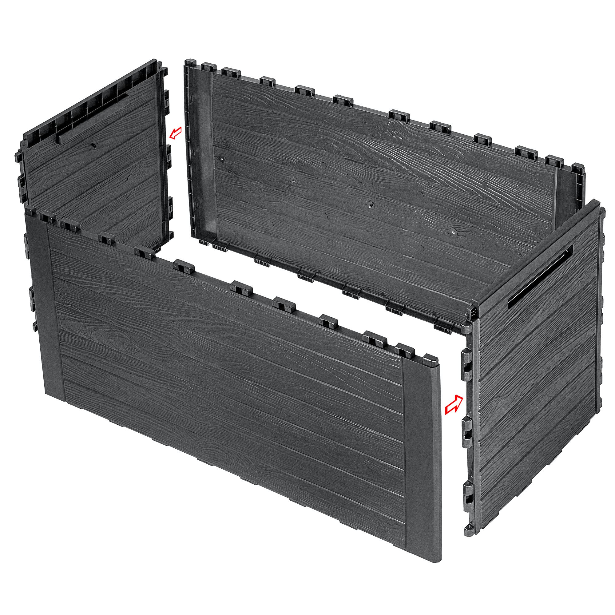 KADAX Coffre de Jardin 280 L Boîte de Rangement Plastique Anthracite