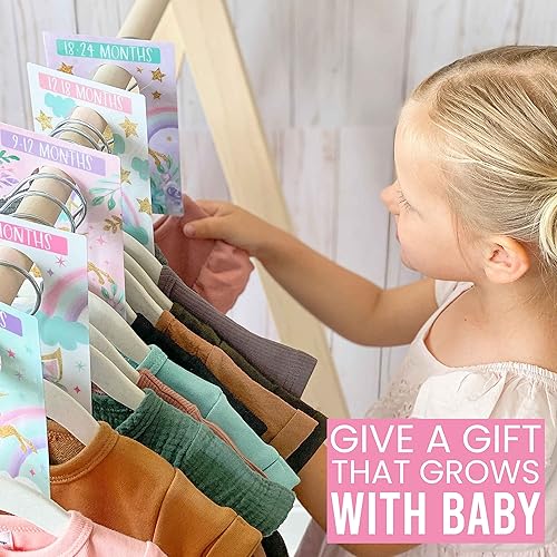 Miniatura 2 de Hadley Designs 6 divisores de tamaño de armario para bebé, armario de unicornio por mes, organizador de armario de bebé para organización de