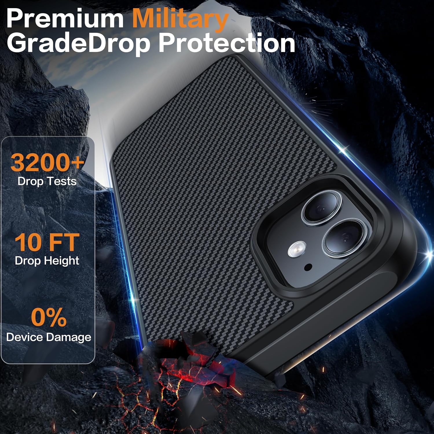 Magnetic for iPhone 11 Phone Case-Compatible with MagSafe-Carbon Fiber Texture-Slim Military Grade Drop Protection Phone Case for iPhone 11 6.1", Black - Image 5