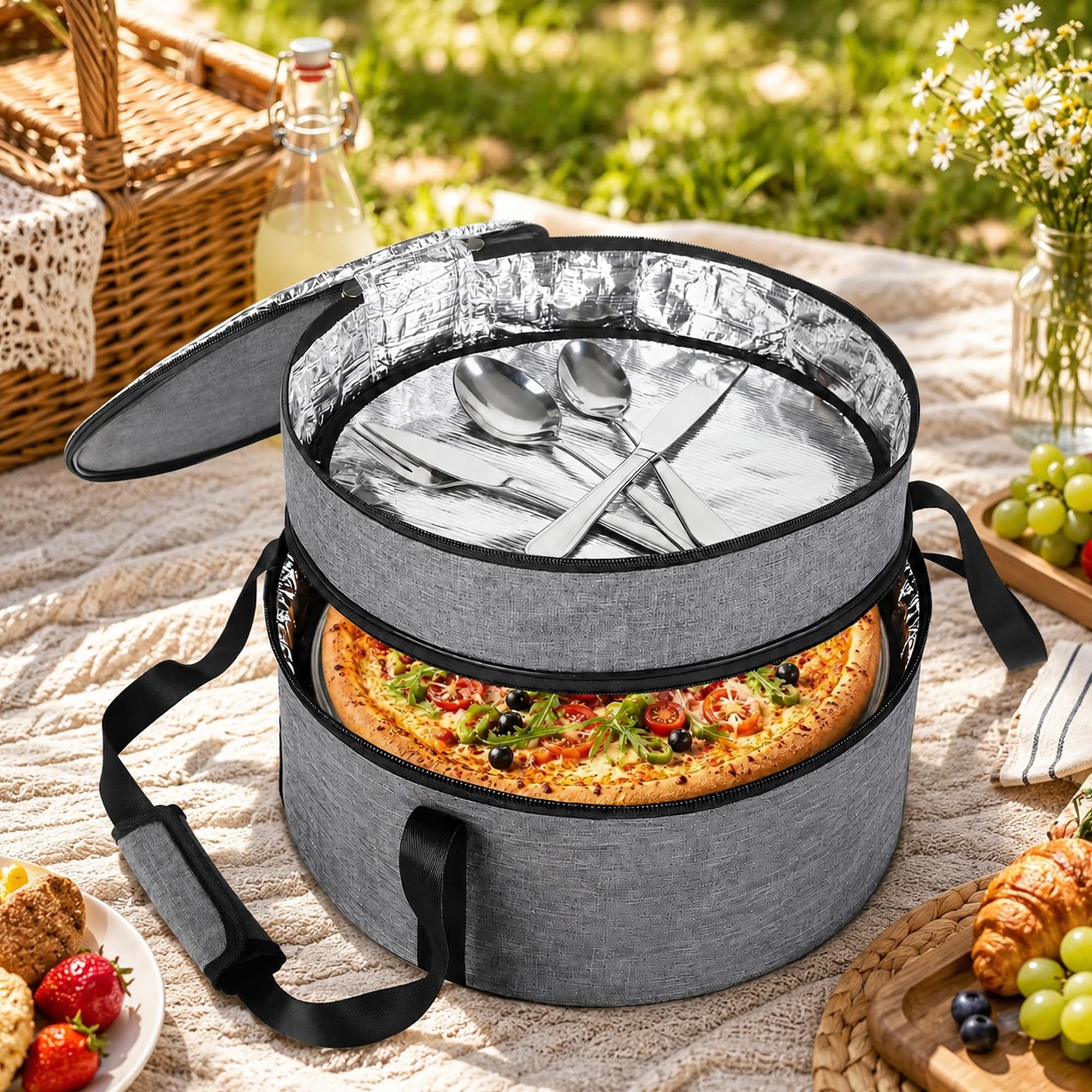 Chef Pomodoro Bolsa Térmica para Tartas, 30 cm | Ideal para Transportar hasta 2 Tartas
