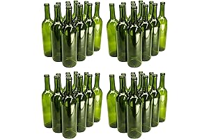 North Mountain Supply 12-Pack of 750ml Green Champagne Bordeaux Glass Wine Bottles