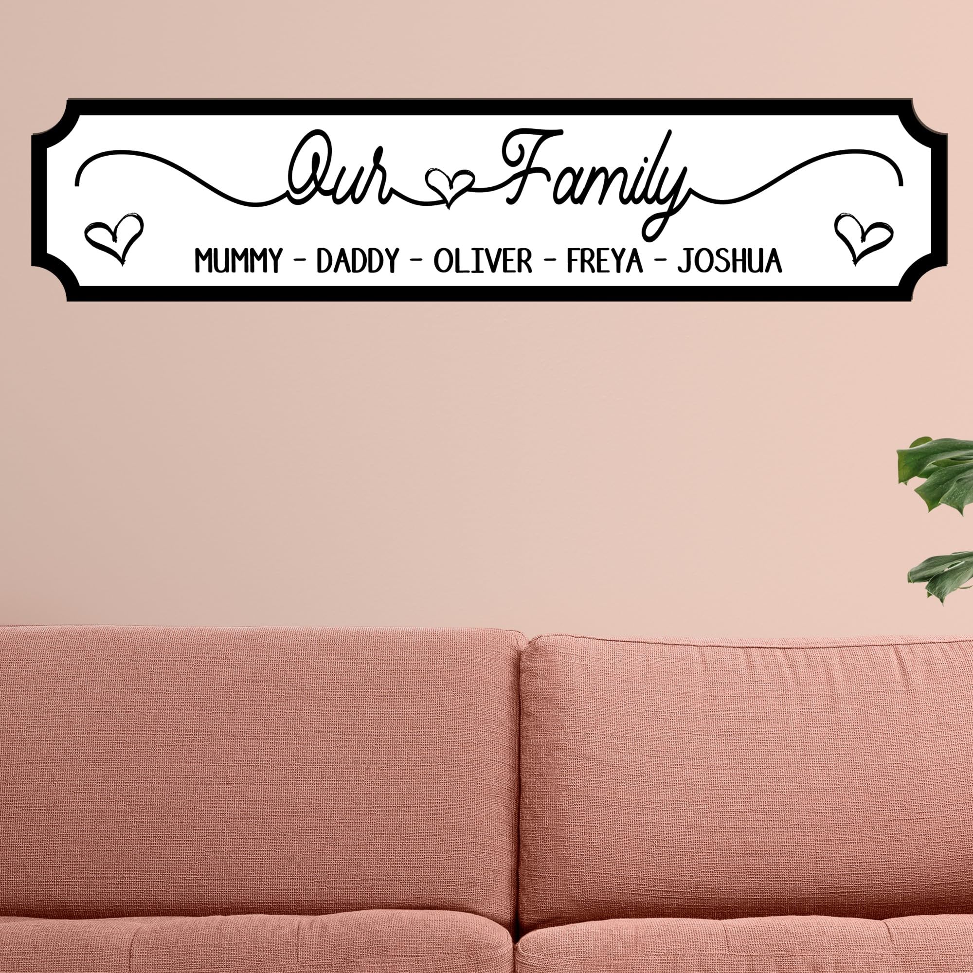 Personalised Our Family Street Sign Plaque - Custom Own Names Family Wooden or Acrylic Wall Art Decoration Keepsake Home Décor