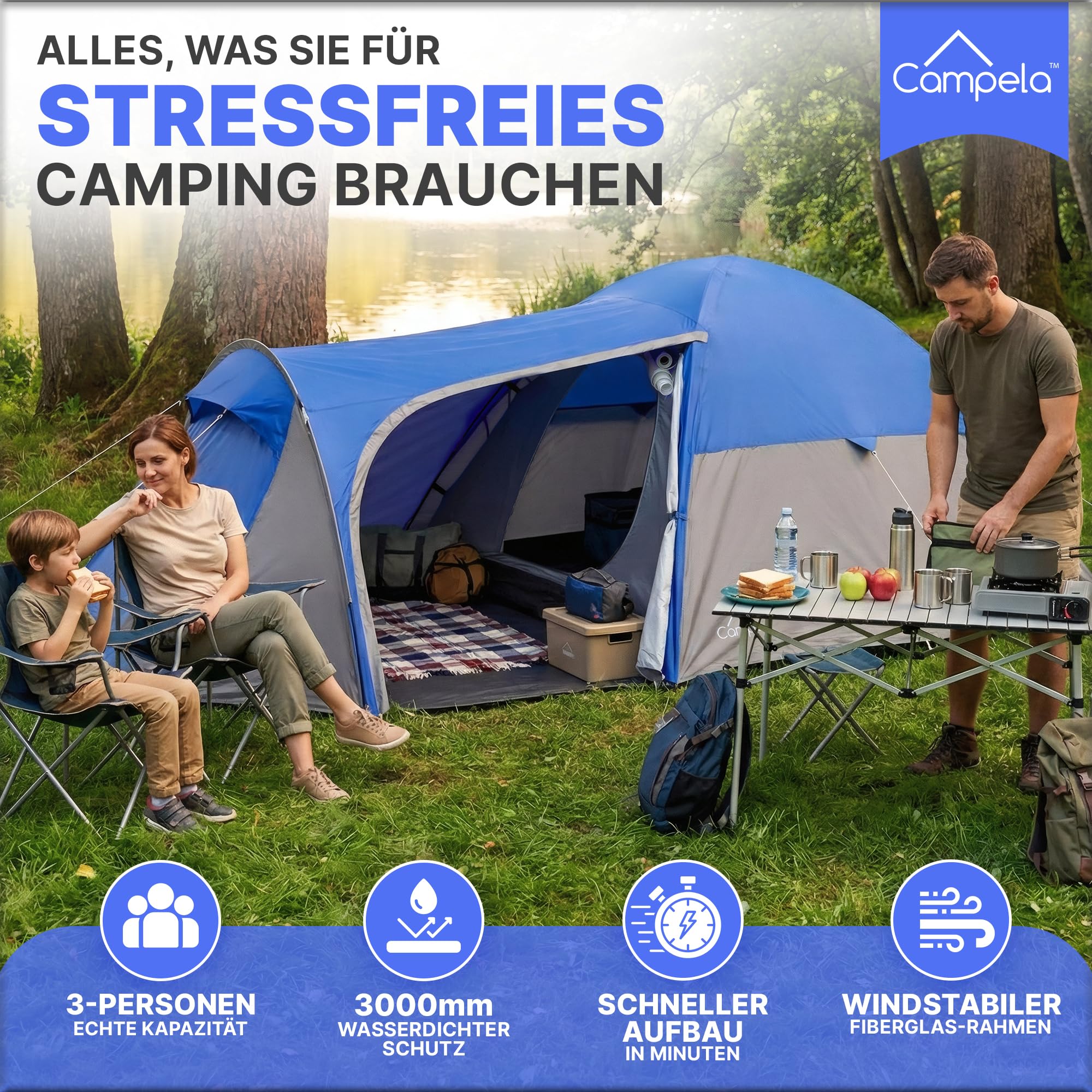 zelt 3 personen hoch Campela wasserdicht schnellaufbauend – 3 Mann Igluzelt leicht kompakt mit Moskitonetz Belüftung – Campingzelt Outdoor Zelt für Winter Trekking Festival Urlaub Camping Sport & Freizeit Color Frame:TRIPLE BLACK Biketest: Peugeot Allure AS01 Z_RHGOBAG