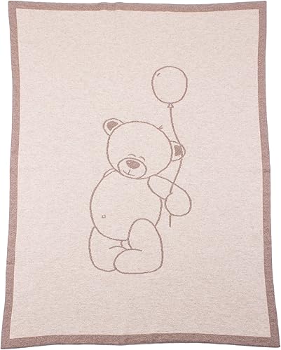 Manta unisex de 100% cachemira con oso de peluche, natural multicolor, fabricada en Escocia