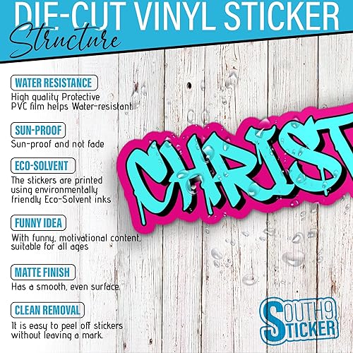 Miniatura 5 de Calcomanía personalizada con nombre de graffiti personalizada, diseño de graffiti de fuente, calcomanías de vinilo troqueladas para casco duro,