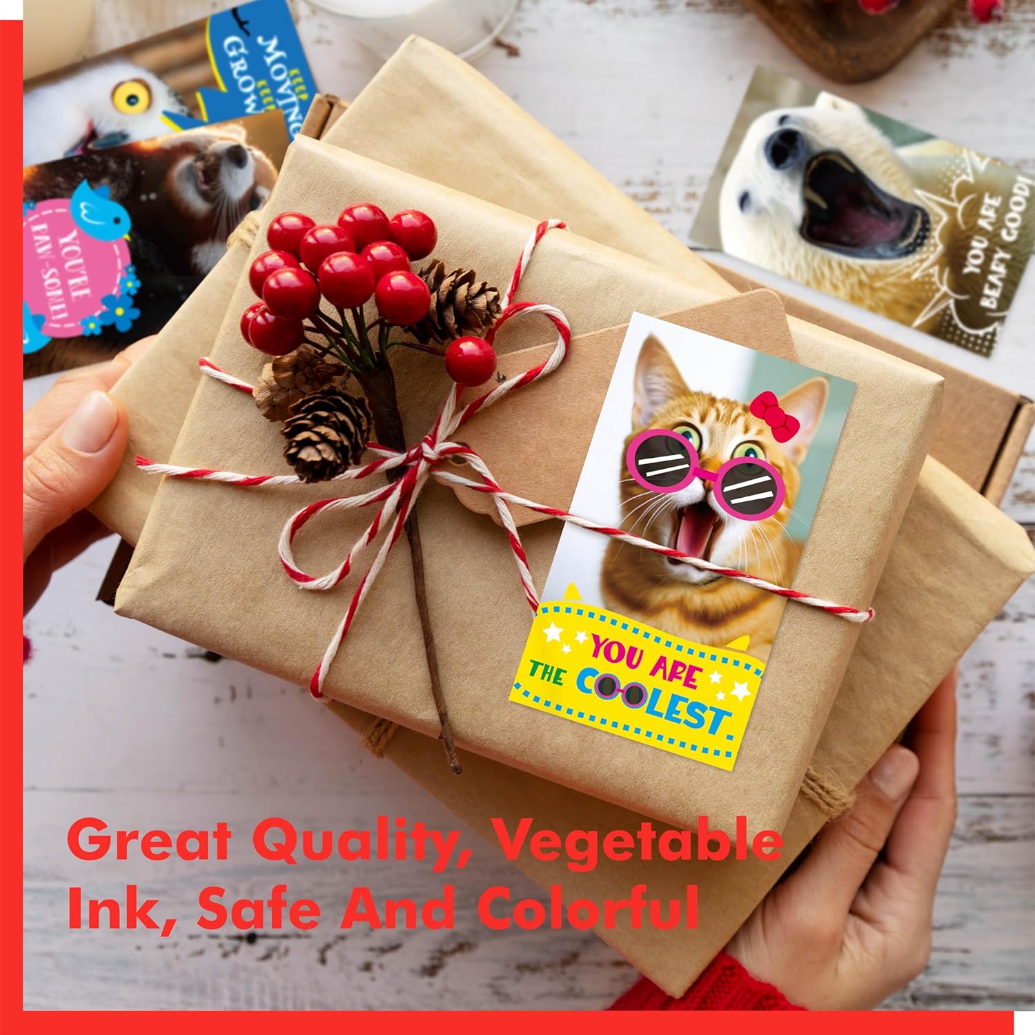 Gethelud 200 PCS Fun Animal Motivational Cards, 60 Designs Encouragement Inspirational Cards Funny Note Card, Positive Affirmation Card for Students Adults Kids (2” x 3.5”) - Image 6