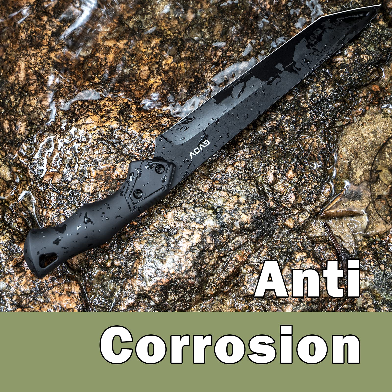 GVDV Cuchillo de Hoja Fija Tanto para Caza y Supervivencia con Funda