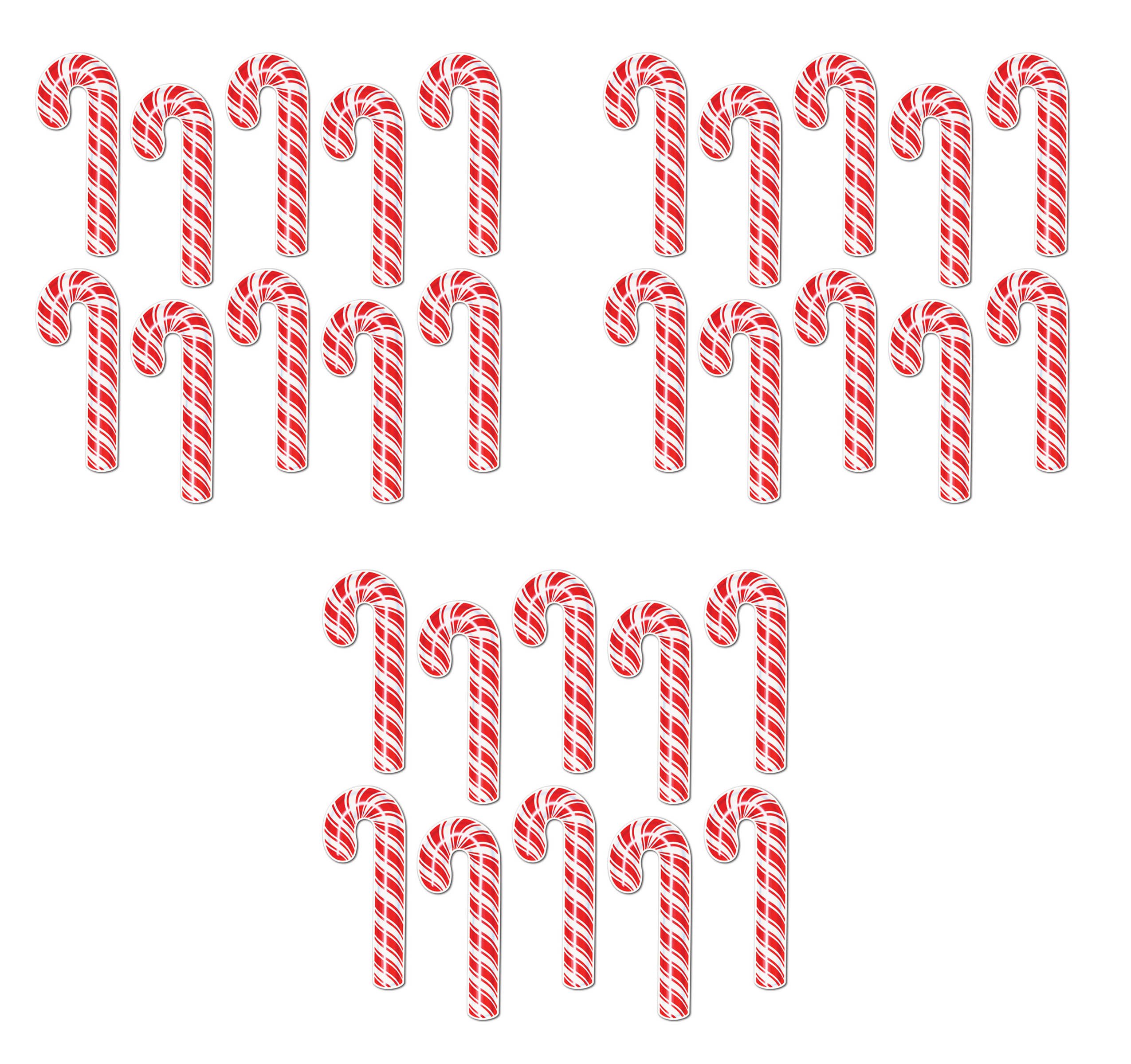 BeistleMini Candy Cane Cutouts 7.5" (Red/White), Pack of 30