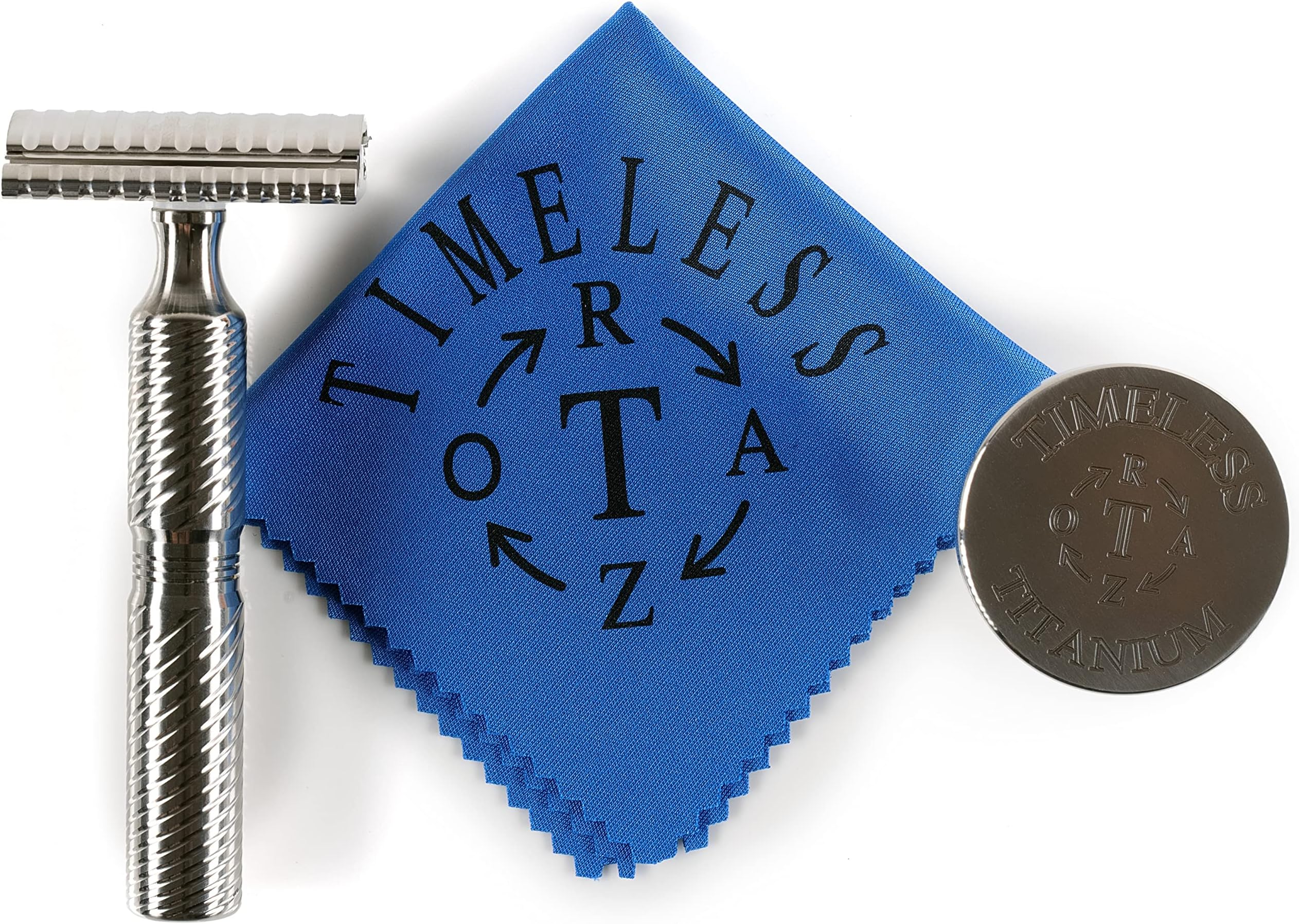 American Made Titanium Double Edge Safety Razor by TIMELESS RAZOR: Made in USA: Luxury Shaving Razor