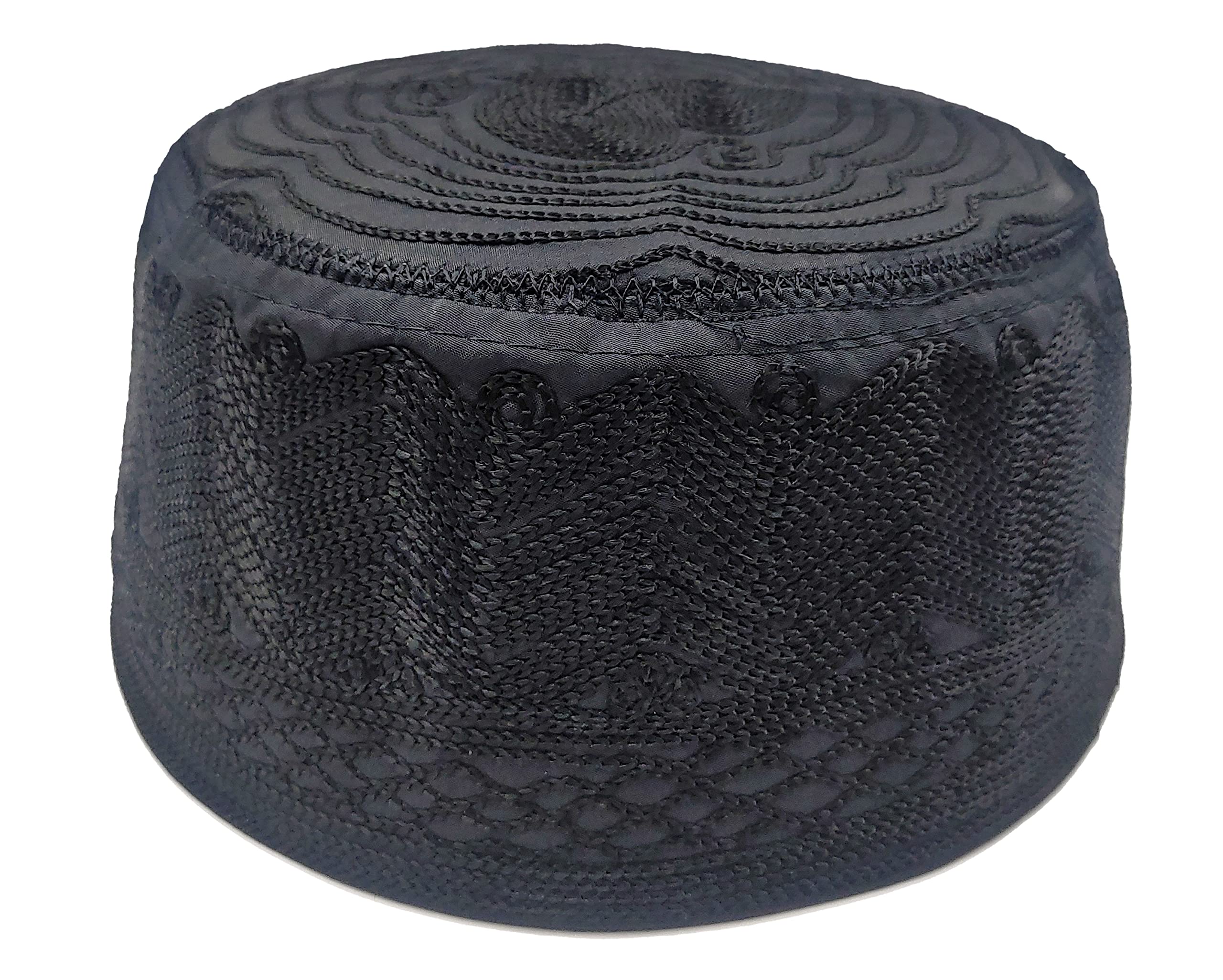 Premium Turkish Quality Muslim Prayer Cap for Man, Islamic Namaz Topi Pack of 1 Set (Black - Free Size)-picture-14