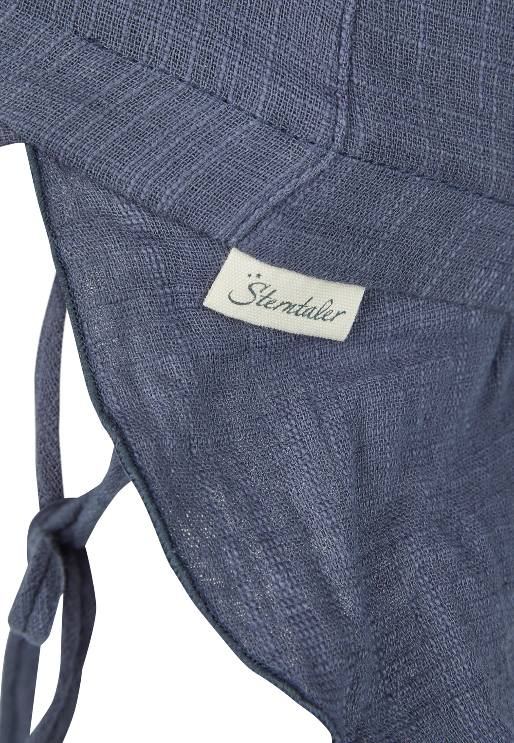 Sterntaler Schirmmütze Nacken Uni - Unisex Mütze aus luftigem Baumwoll Musselin - Sommermütze mit Nackenschutz - Sonnenhut zum Binden - Baby und Kinder Kopfbedeckung
