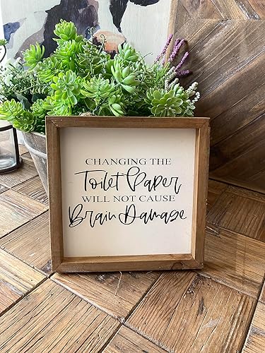 Miniatura 3 de Decoración de baño de granja, divertido letrero de cambio de papel higiénico, bonito arte de pared para baño, accesorios rústicos de baño de