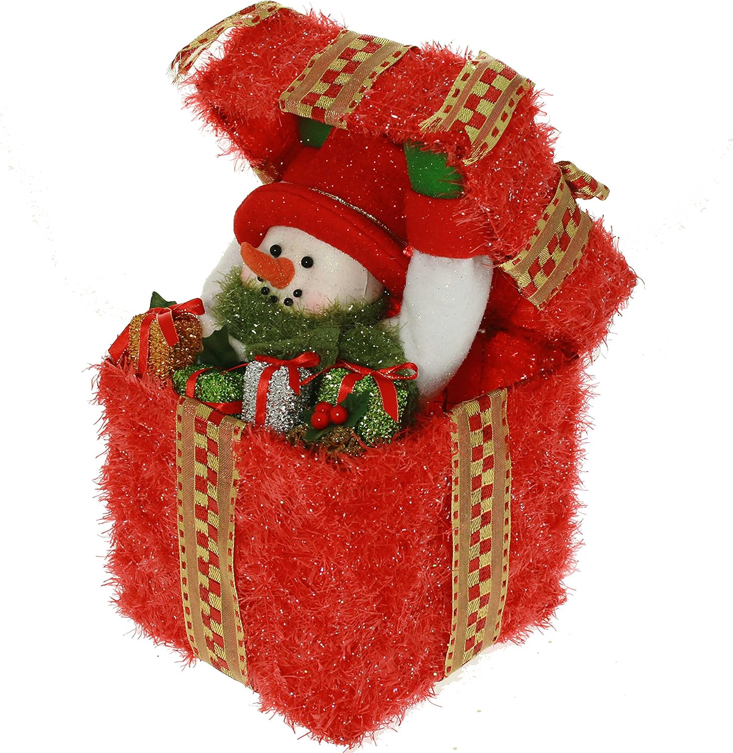 Pre-Lit Snowman Surprise Gift Box with 24 Colour Changing LED Lights, 36 cm