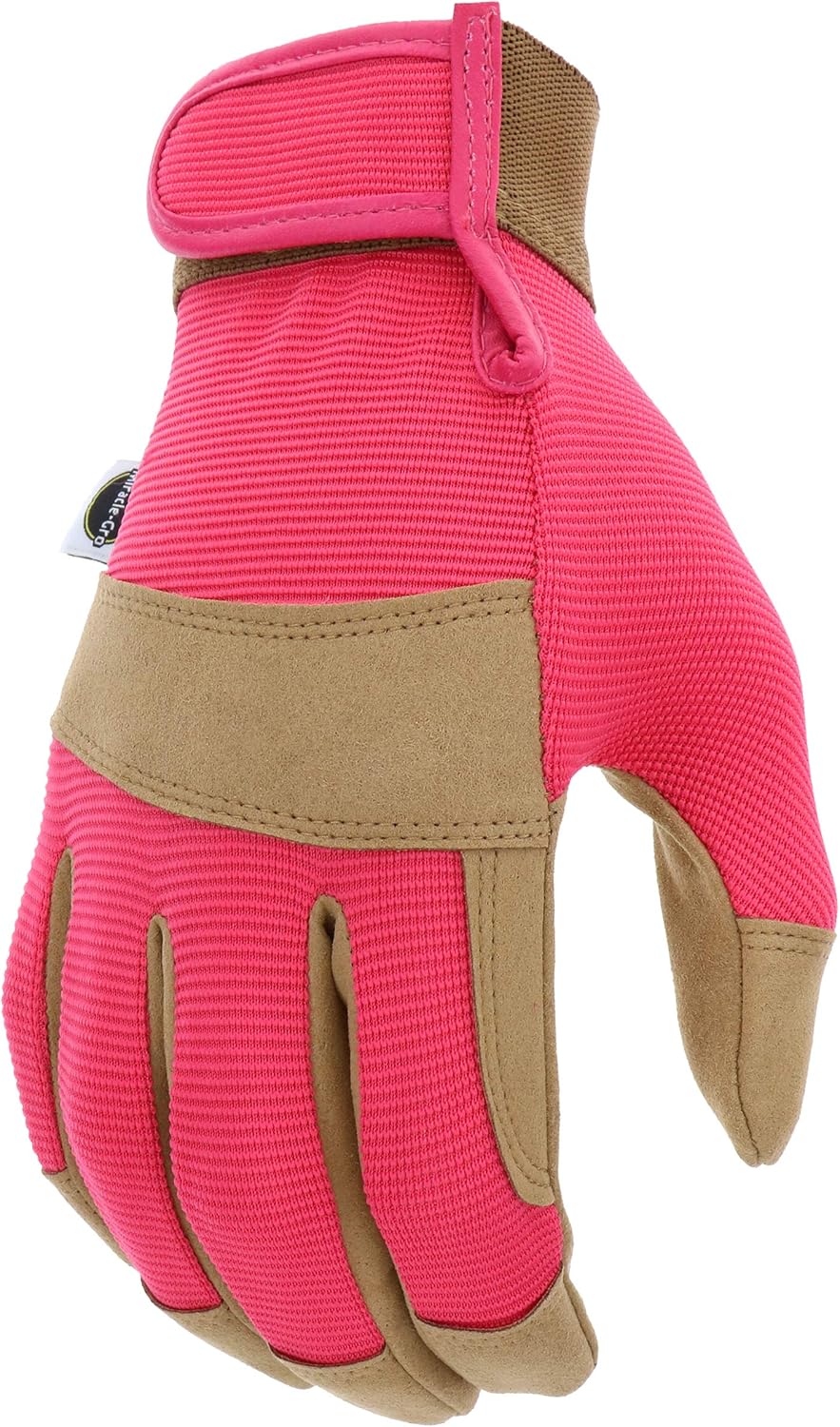 Miracle-Gro MG86205 General Utility Gloves – [Medium/Large], Synthetic Leather Padded Palm Gloves, Spandex Back, Adjustable Hook and Loop Wrist, 1 Count (Pack of 2)