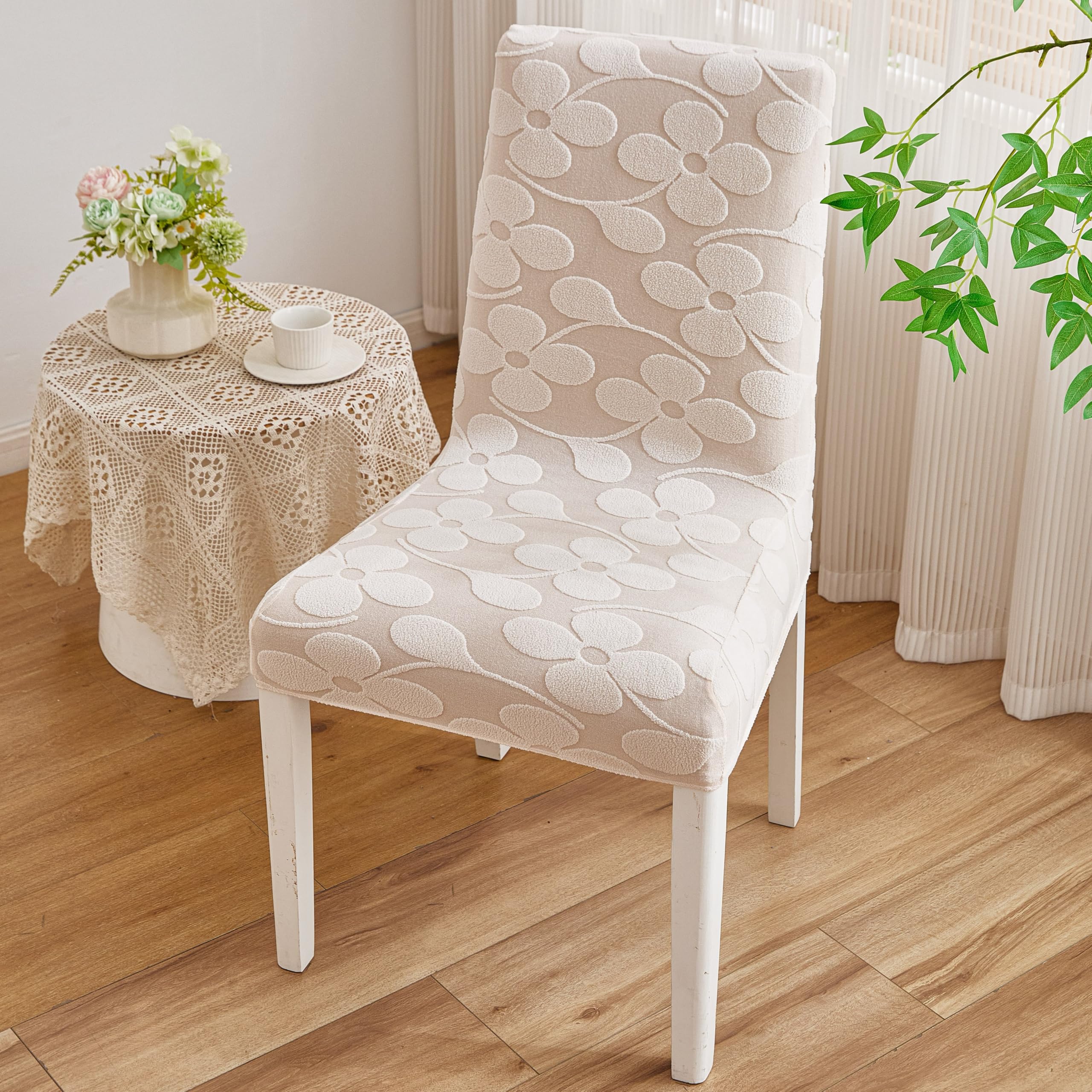 Protect Dining Chairs with Jacquard Seat Covers -6 Protect Dining Chairs with Jacquard Seat Covers -6