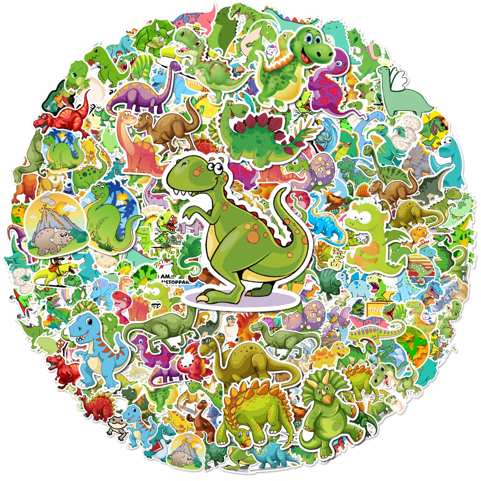 G2PLUS 100PCS Dinosaur Stickers for Children: Fun Waterproof Vinyl Stickers for Kids’ Water Bottles, Classroom Rewards