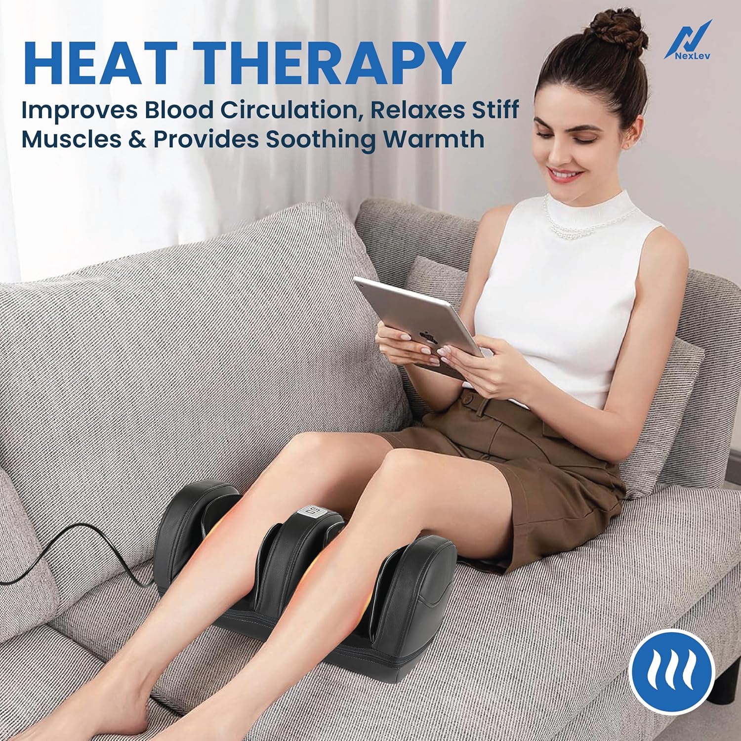 NexLev Electric 360° Shiatsu Foot Massager|Deep Kneading Function| Air Compression Massage| Heat Therapy| Pain Relief & Improved Blood Circulation For Leg & Calf | Auto Shut-Off | FM-01 NexLev Electric 360° Shiatsu Foot Massager|Deep Kneading Function| Air Compression Massage| Heat Therapy| Pain Relief & Improved Blood Circulation For Leg & Calf | Auto Shut-Off | FM-01