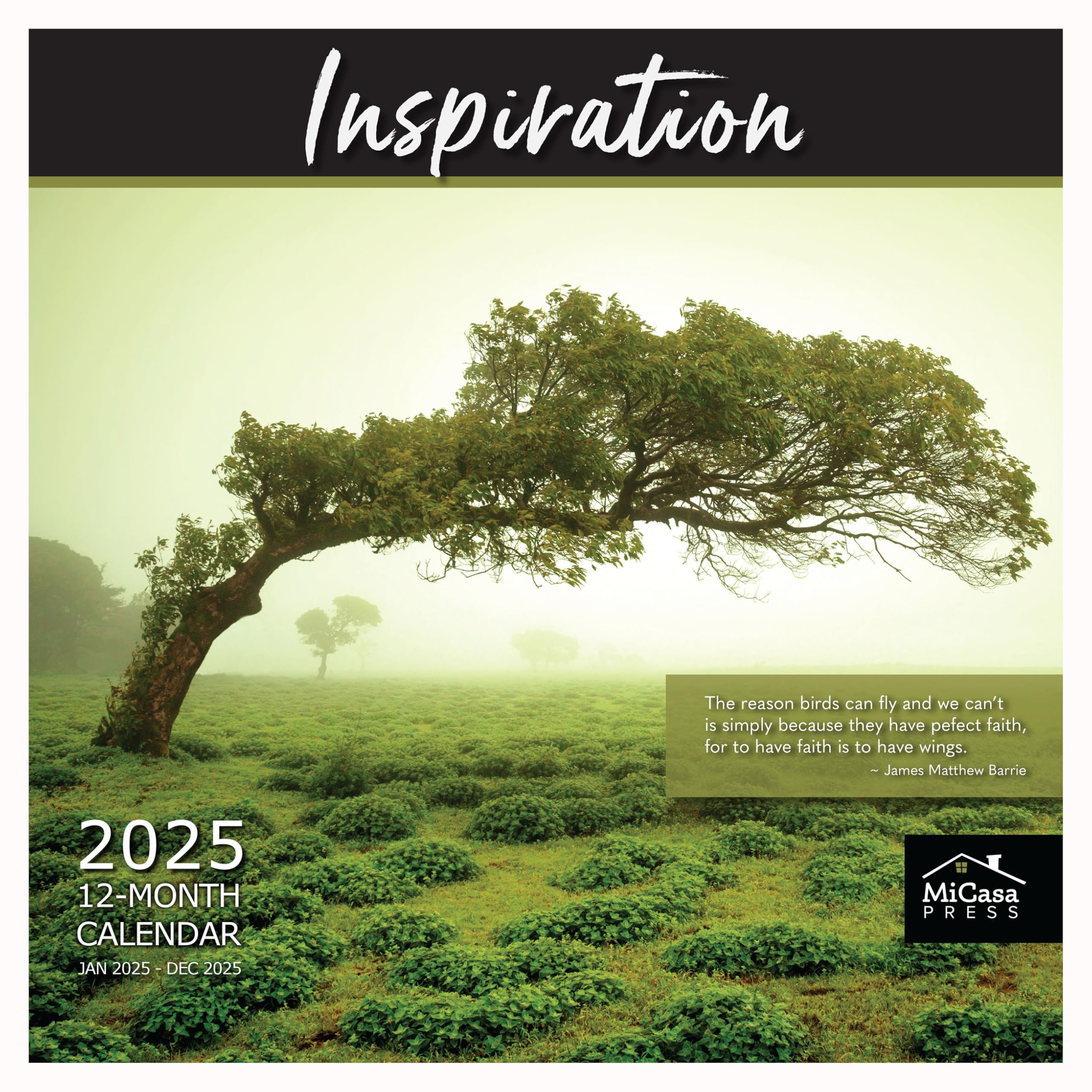 MICASA Inspiration with Motivational Quotes 2025 Wall Calendar 12 Month | 12" x 24" Open | Thick & Sturdy Paper | Giftable | Calendar 2025