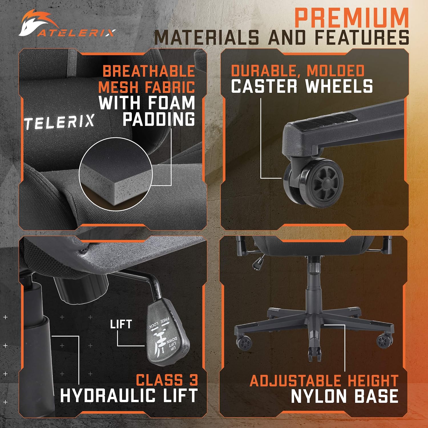 Buy Atelerix Ventris Gaming Chair PU Leather, Fabric, Extra Wide