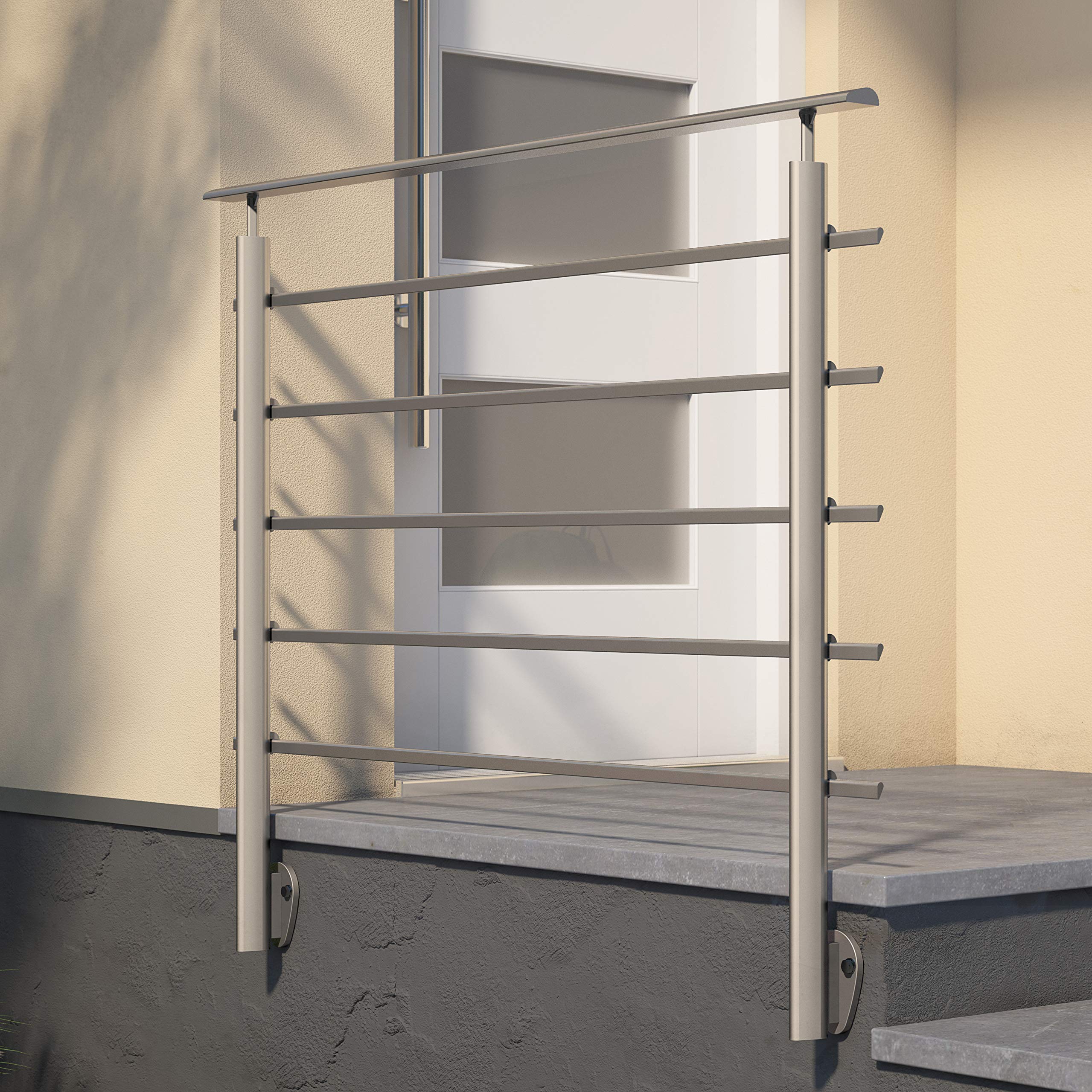 DOLLE Brüstungsgeländer Set aus Aluminium seitliche Montage Tropfenform 150 cm