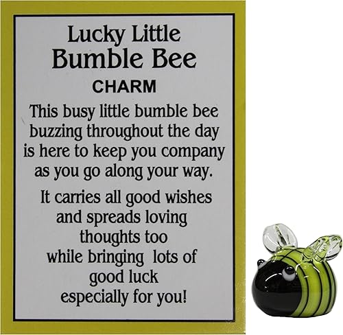 Ganz Lucky Little Bumble Bee Charm con tarjeta de historia amarillo