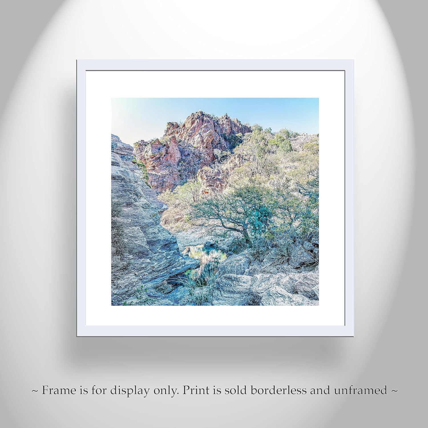 Desert Canyon Photograph in Rugged Arizona Landscape on Square Art Print