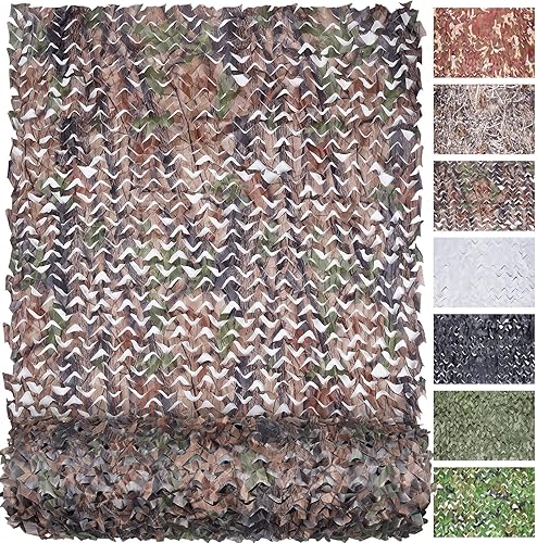 Miniatura 1 de FLYEGO Red de camuflaje de camuflaje, red de camuflaje a granel, redes de camuflaje excedente militar para caza, parasol ciego, cubierta de
