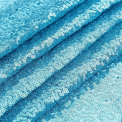 Miniatura 5 de YUHX Paquete de 2 caminos de mesa de lentejuelas, 12 x 72 pulgadas, rectángulo azul brillante con purpurina para cumpleaños, bodas, despedidas de