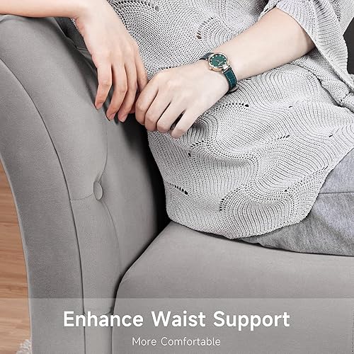 Miniatura 6 de Alkmaar Sofá reclinable tapizado de terciopelo para interiores, para sala de estar, dormitorio (gris)